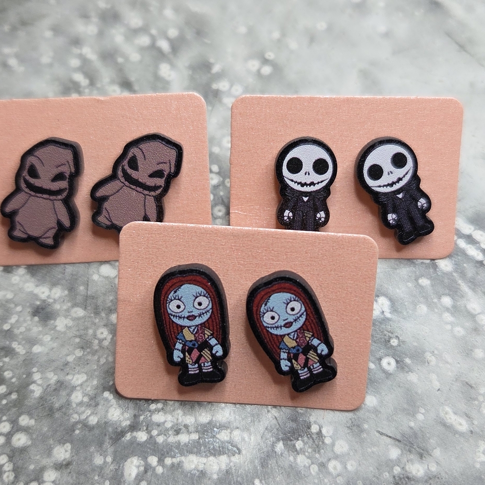 Halloween Nightmare Before Character Earrings Set